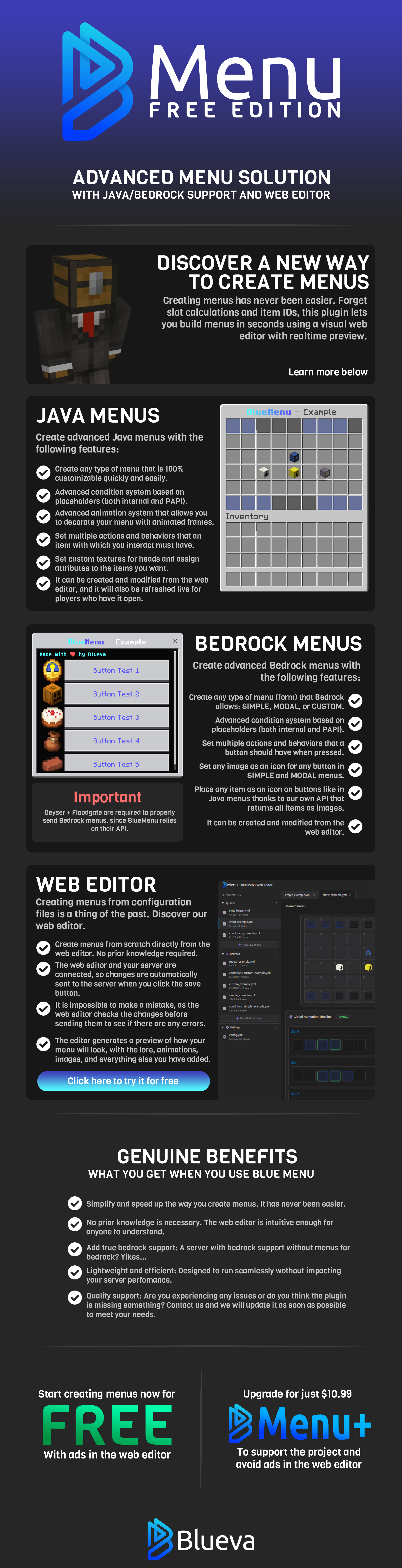 Blue Menu | Web Editor | Java & Bedrock GUIs | SpigotMC - High ...